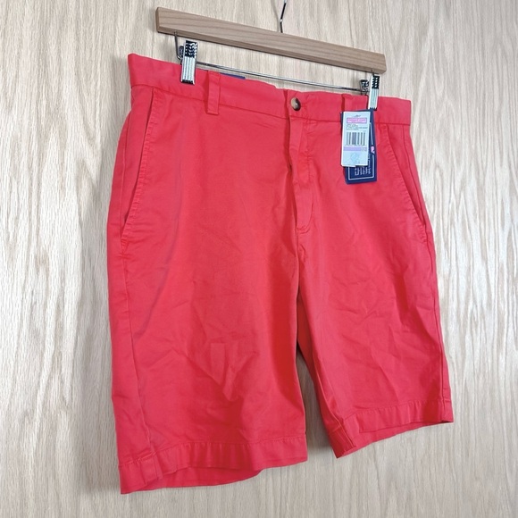 Vineyard Vines 9 Inch Stretch Breaker Shorts in Papaya Punch - Picture 2 of 7